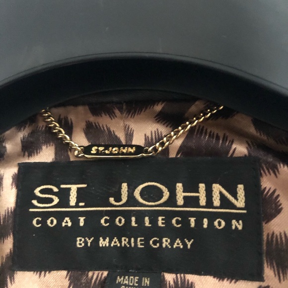 Leather Jacket, St. John, Marie Gray black 3/4 Lenght - Picture 5 of 5